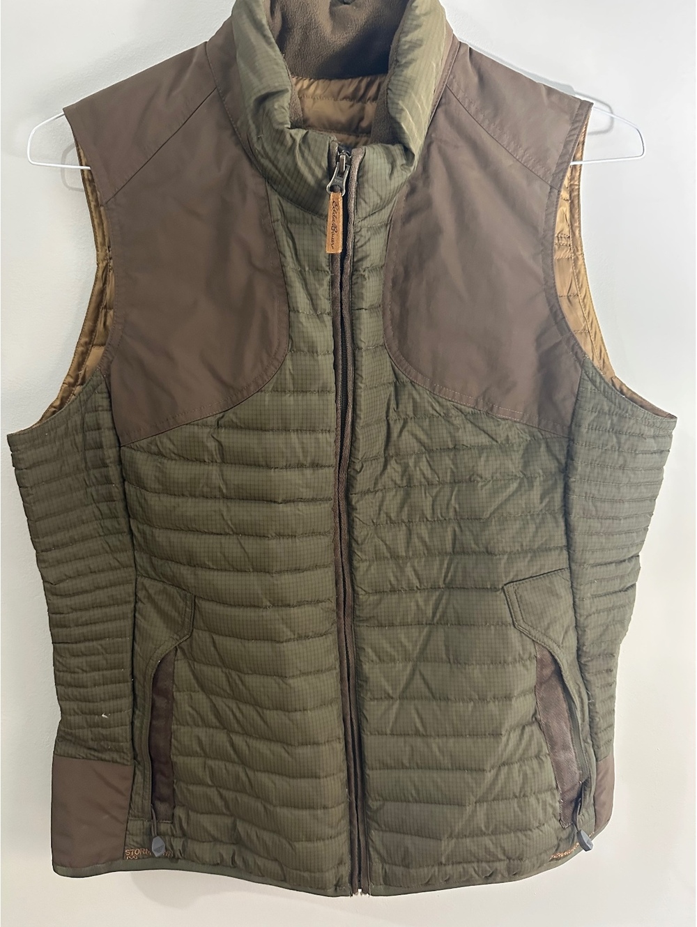 Eddie Bauer Sport Shop MicroTherm StormDown Field Vest green womens large